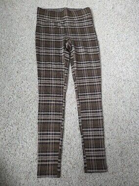 LOFT Brown Plaid Chinos